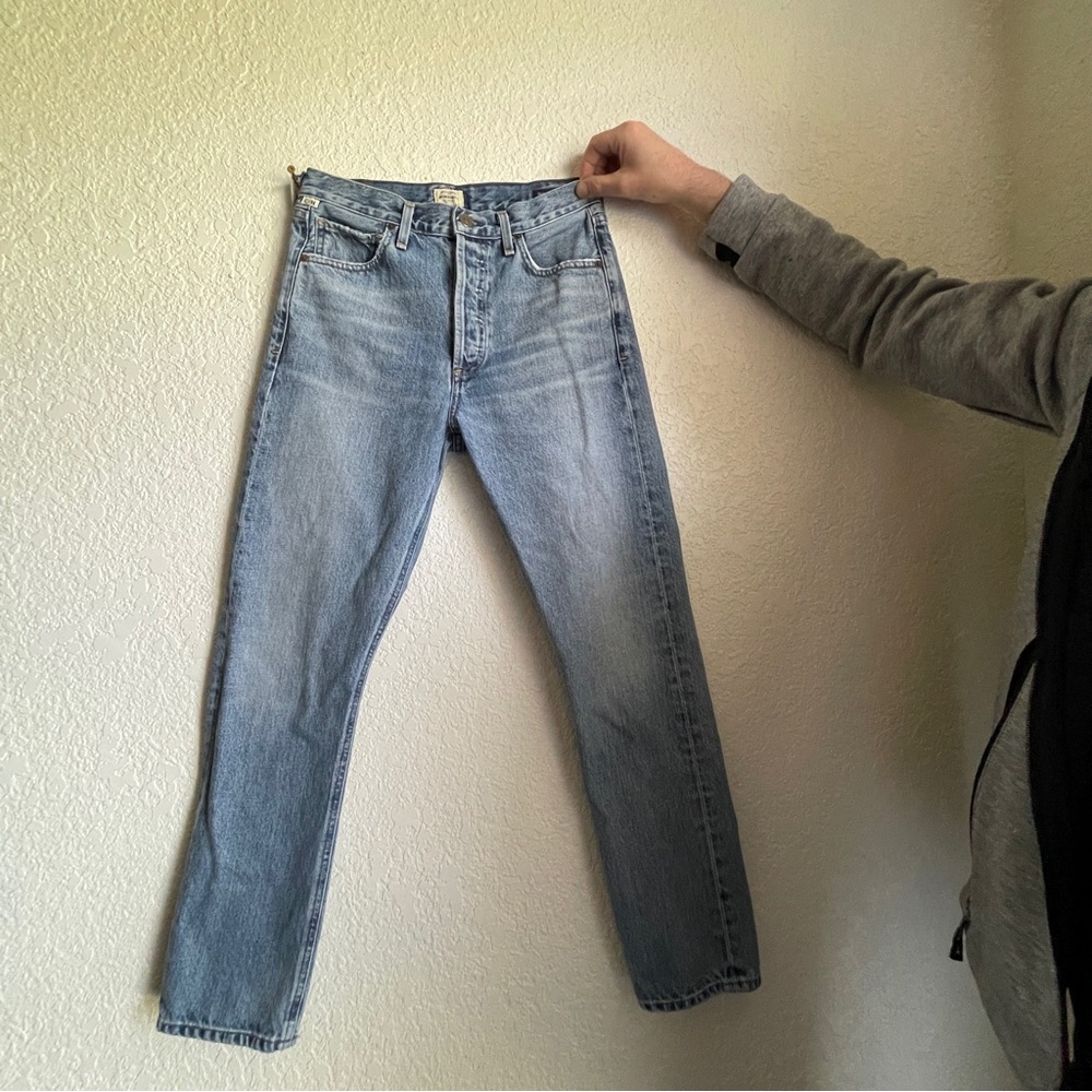 Citizens of Humanity Light Blue Button-Fly Jeans 26 Charlotte high-rise straight